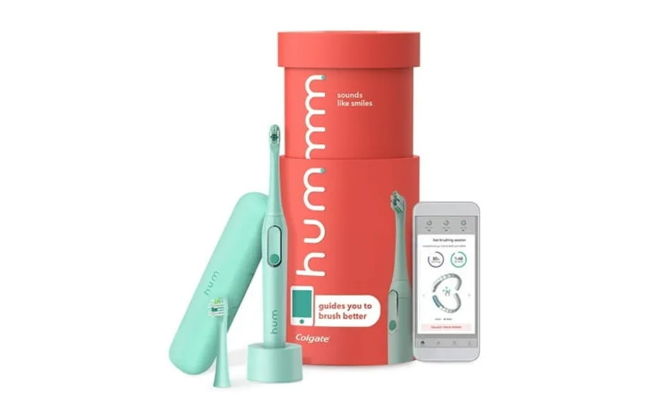 Hum By Colgate Smart Electric Toothbrush Kit Rechargeable Sonic Toothbrush With Travel Case & Bonus Replacement Brush He