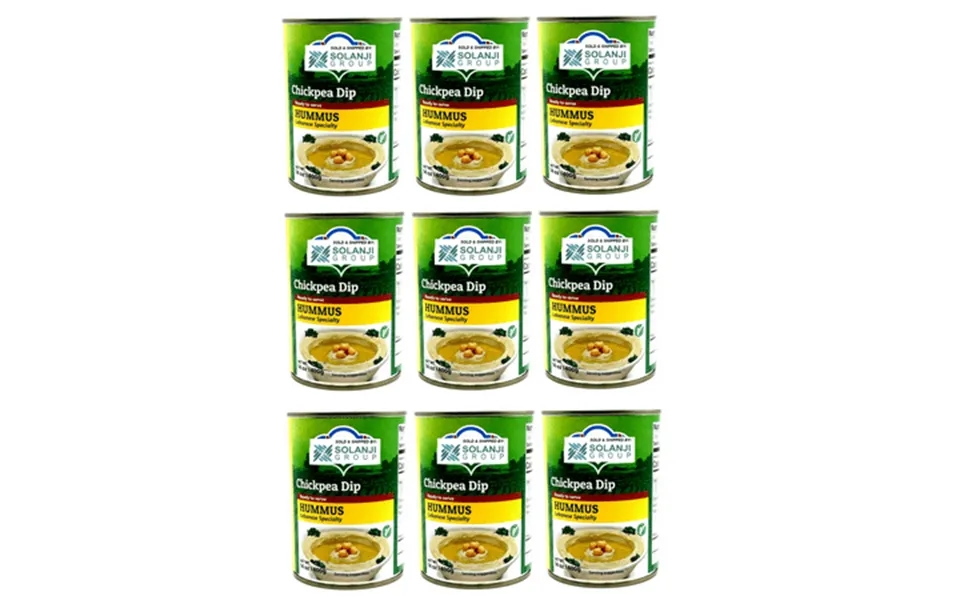 Hummus Chickpea With Tahini Dip 9 Cans 14oz. 400g Each.