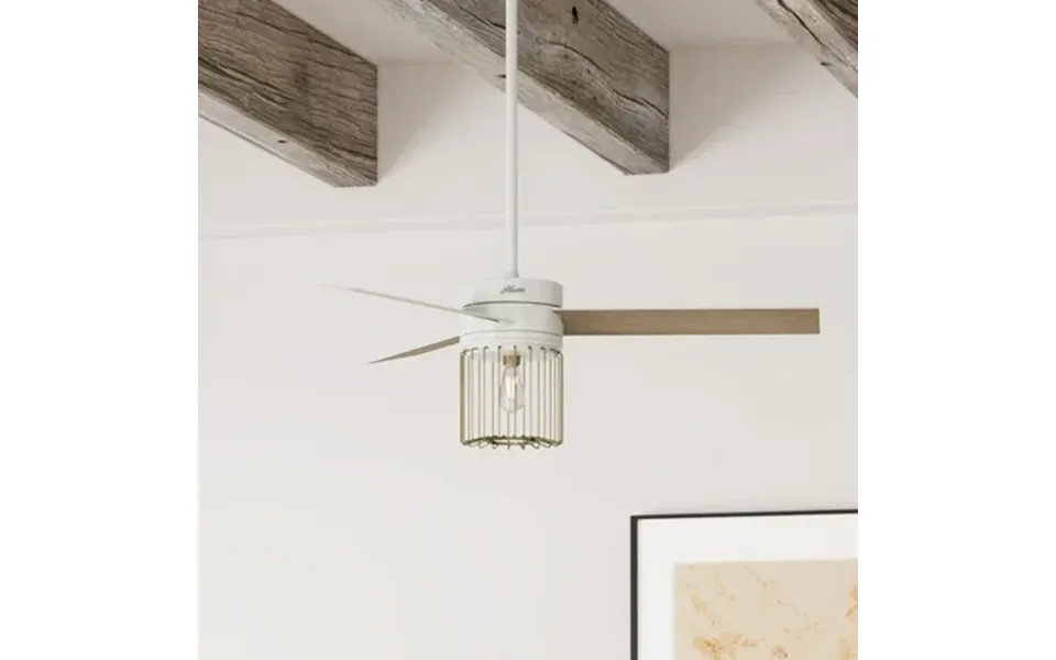 Hunter - Ronan Indoor Ceiling Fan With Light Remote 52-inch Fresh White Modern-style 3-speed Whisperwind Motor 59238 For