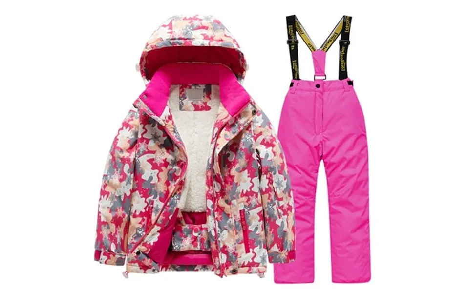 Hwmodou Toddler Girl Clothes Sets Kids Lined Ski Jacket Pants Set Winter Snowboarding Rain Coats Girls Boys Winter Warm
