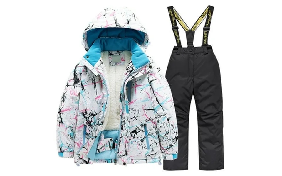 Hwmodou Toddler Girl Clothes Sets Winter Kids Lined Ski Jacket Pants Set Winter Snowboarding Rain Coats Girls Boys Snow