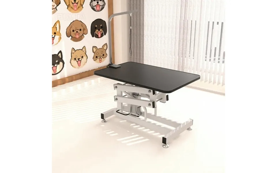 Hydraulic Dog Pet Grooming Table Heavy Duty Big Size Z Lift Pet Grooming Table Black White Carbon Steel