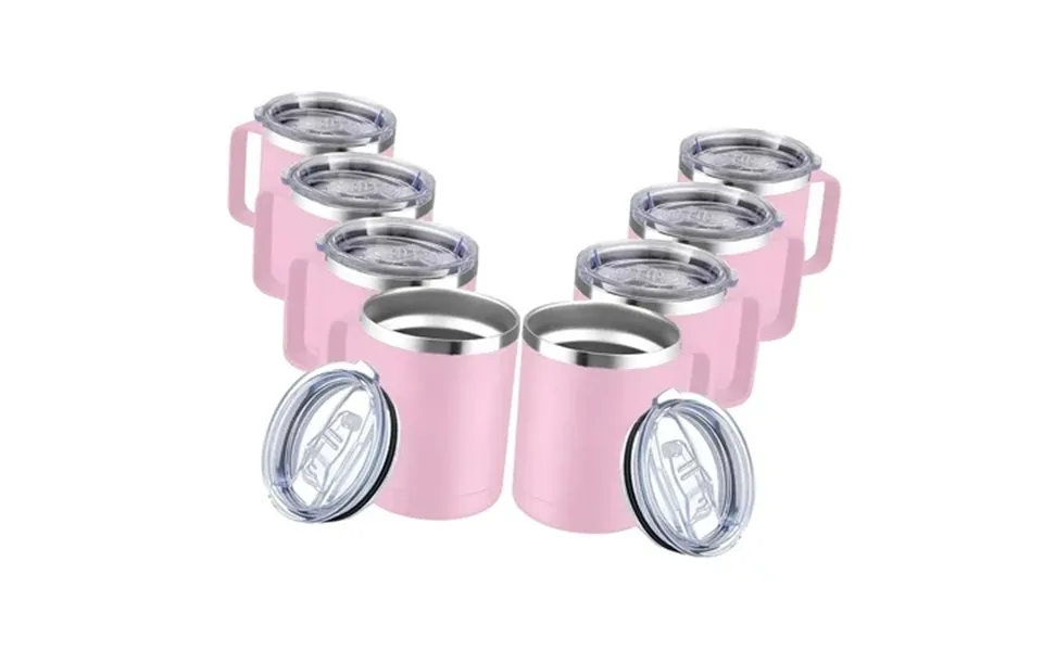 Hyjoy 12oz Coffee Mug Featuring Handle And Sliding Cover Steel Portable Tumbler With Handle Dual-wall Vacuum Sealed Cup