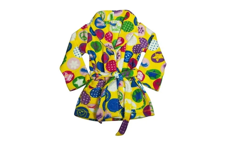 I Heart Tweenklz - Big Girls Plush Bathrobe 37758-8 10 Yellow Love Stamp
