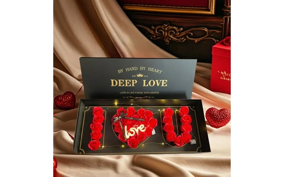 I Love You Rose Flower Gift Box Valentine S Day Letter Shaped Fillable Box With Liners Rose Decor Diy Craft Gift Set For