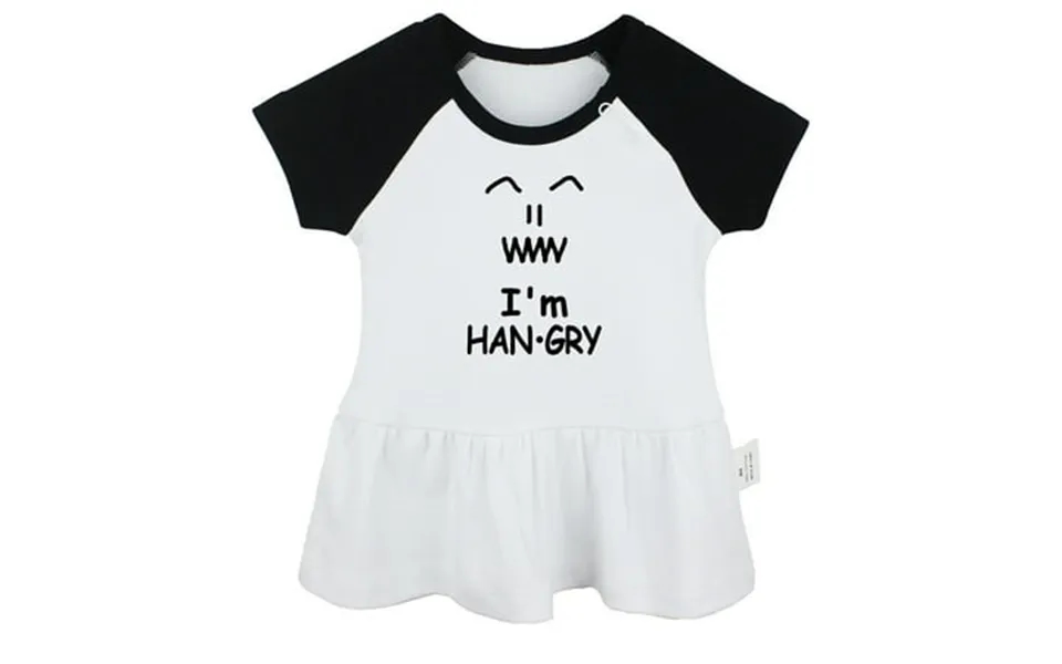 I M Hangry Novelty Dresses For Baby Newborn Babies Skirts Infant Princess Dress 0-24m Kids Graphic Clothes Black Raglan