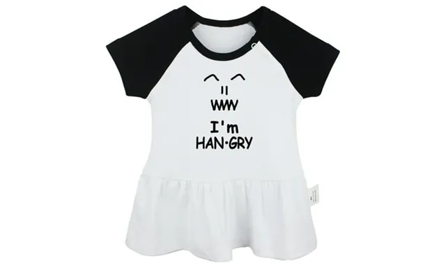 I M Hangry Novelty Dresses For Baby Newborn Babies Skirts Infant Princess Dress 0-24m Kids Graphic Clothes Black Raglan  product image
