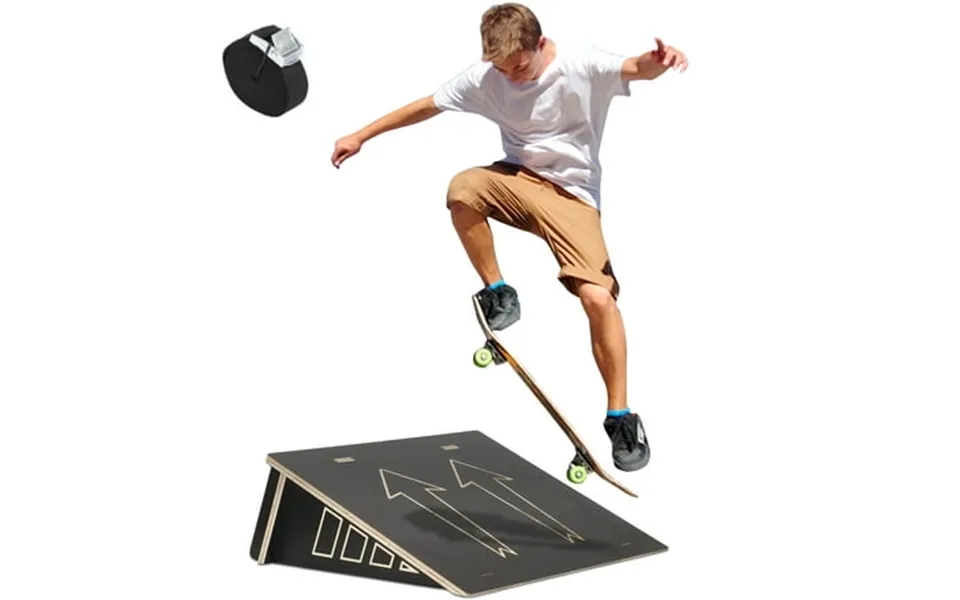 Iajxwi Wooden Skateboard Ramp Single Skate Ramp With Carry Rope Used For Skateboarding