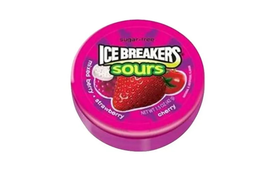 Ice Breakers Sugar Free Fruit Sours Mixed Berry - 1.5 Oz Tin 8 Tins 2 Pack