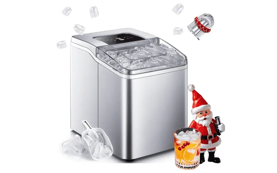 Ice Maker Countertop 2 Ice Sizes 30 Lbs Bullet Ice In 24h Self-clean 9 Cubes In 5 Mins Fohere