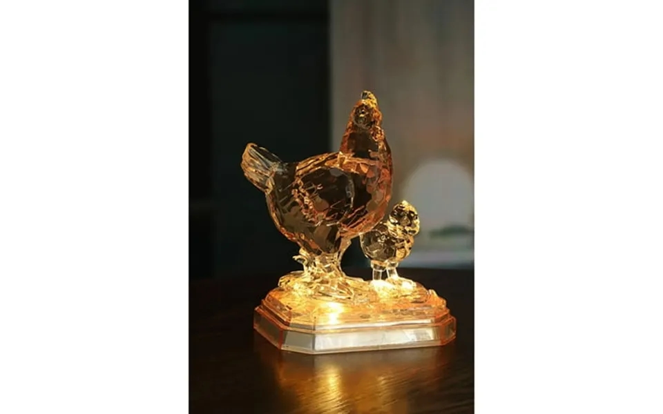 Icy Giftware Led Lighted Amber Hen With Chick Decoration - 6