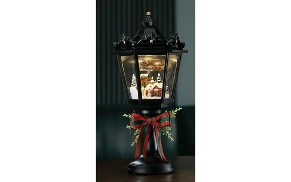 Icy Giftware Set Of 2 Black And Red Revolving Reindeer Street Lamp Christmas Decorations 12
