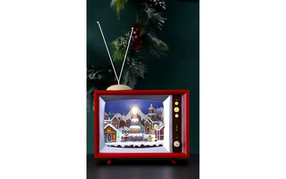 Icy Giftware Set Of 2 Musical Led Lighted Candy Land Retro Tv Christmas Tabletop Decorations 15
