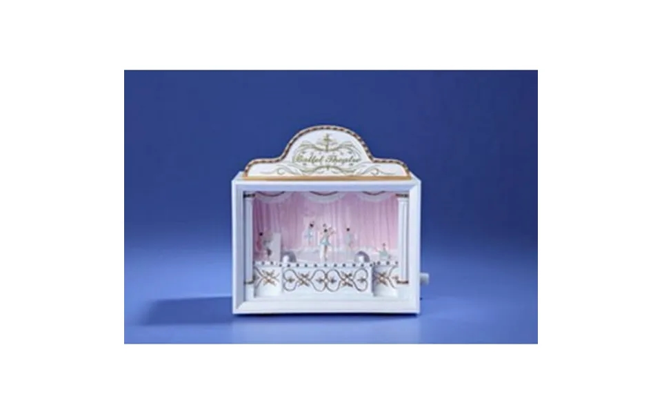 Icy Giftware Set Of 2 White And Gold Animated Musical Decorative Ballet Theatre Figurines 6