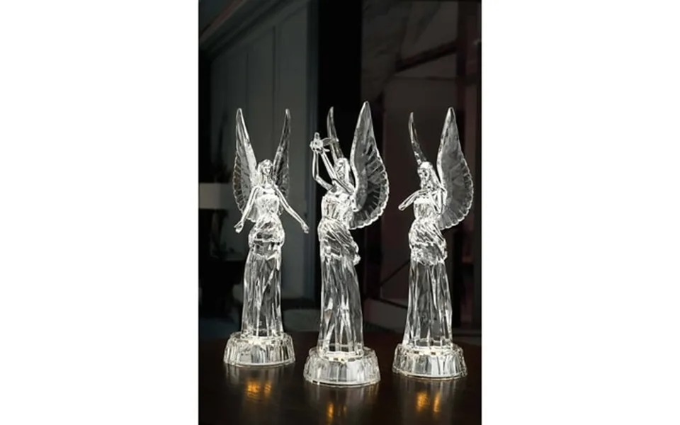 Icy Giftware Set Of 3 Clear Diamond Cut Angel Christmas Tabletop Decoration 14