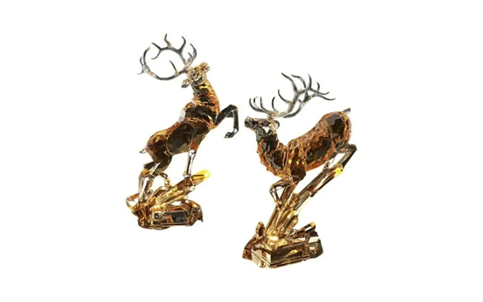 Icy Giftware Set Of 4 Led Lighted Amber Leaping Reindeer Christmas Decorations 13