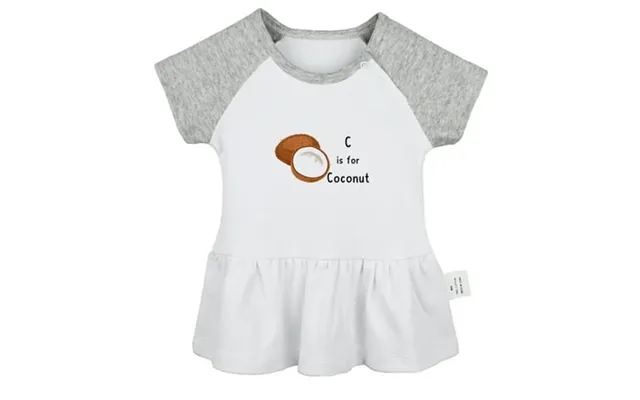 Idzn C Is For Coconut Funny Dresses For Baby Newborn Babies Skirts Infant Princess Dress 0-24m Kids Graphic Clothes Gray product image