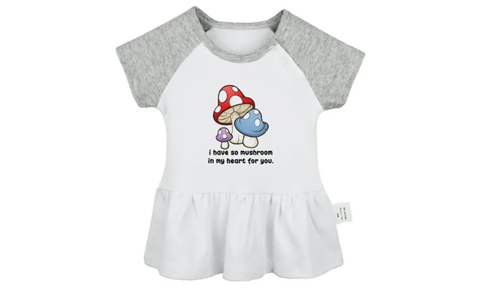 Idzn I Have So Mushroom In My Heart For You Funny Dresses For Baby Newborn Babies Skirts Infant Princess Dress 0-24m Kid