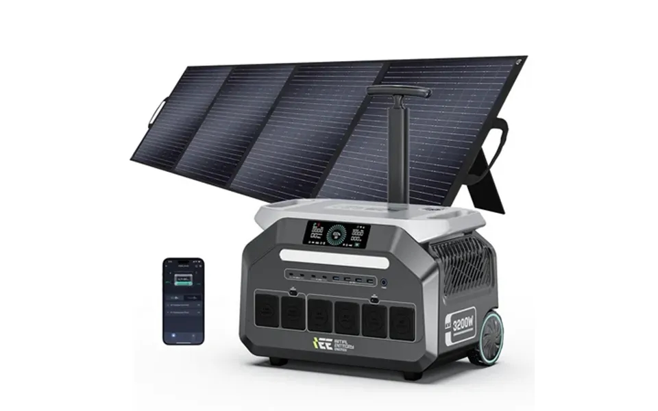 Iee P3200 Power Station With 400w Solar Panel 1 Hour Fast Charging 3203 Peak Lifepo Battery Emergency Battery Backup Pow