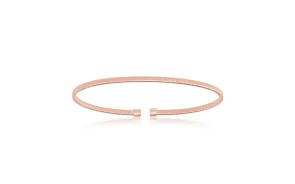 Ijewelry2 Rose Gold Plated Sterling Silver Bonded Platinum Wire Designer Bangle Bracelet