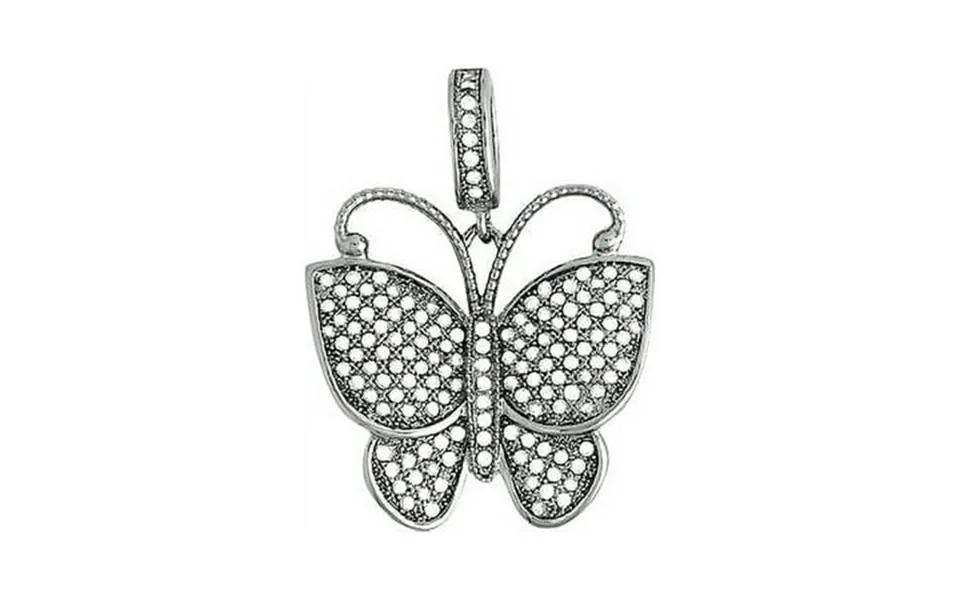 Ijewelry2 Sterling Silver Micro Pave Clear Cz Designer Butterfly Pendant