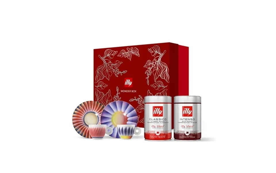 Illy Coffee Judy Chicago Gift Set Illy Art Collection Cups & Illy Espresso Ground Coffee Classico Medium And Intenso Dar