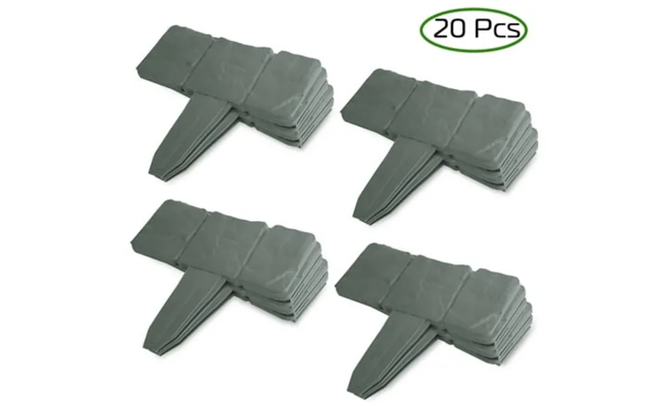 Imountek 20 Pcs Non-digging Garden Edging Cobbled Stone Plastic Garden Border Edging
