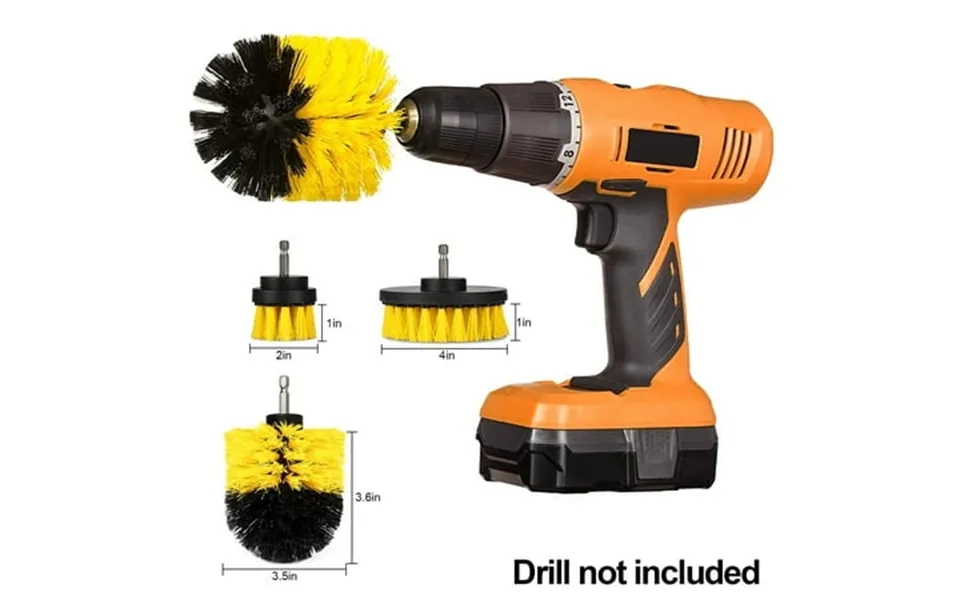 Imountek 3pcs Drill Brush Power Scrubber Cleaning Brush Yellow