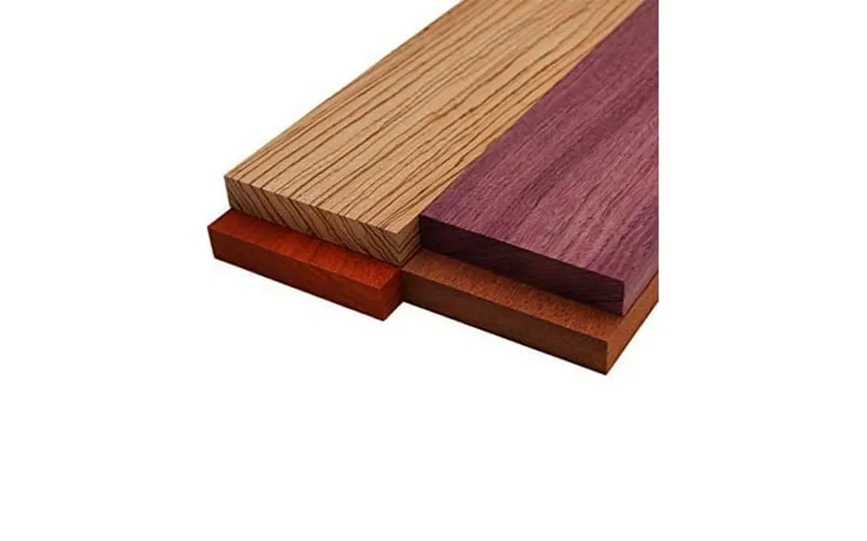Imported Exotic Hardwood Variety Pack - Padauk Zebrawood Purpleheart And Merbau 3 4 X 6 X 12 4 Pcs