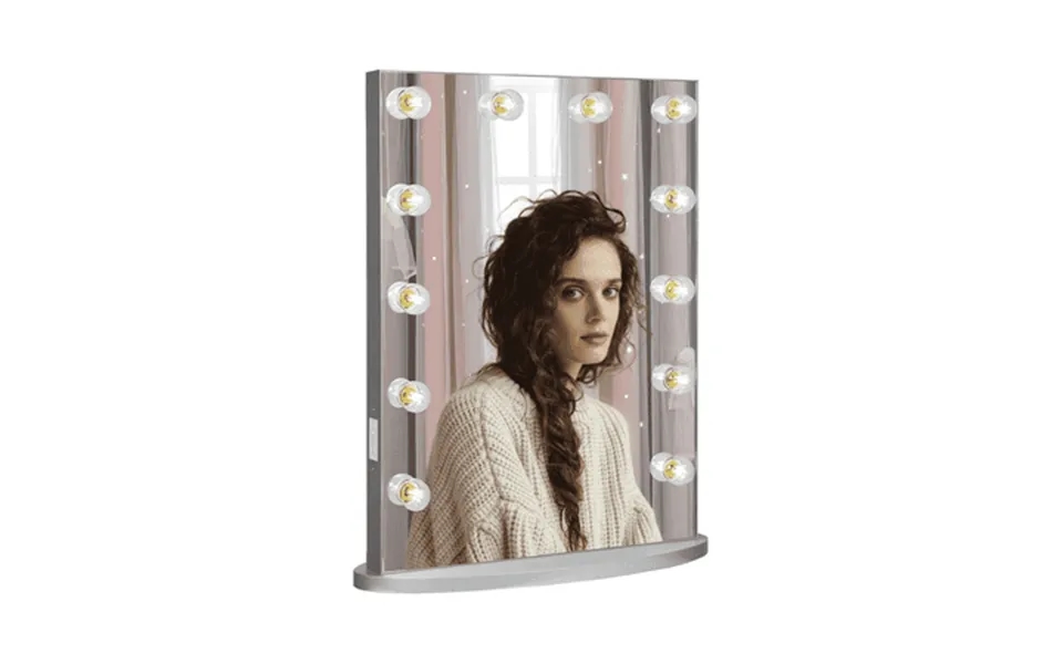 Impressions Vanity Hollywood Glow Lite Xl Vanity Mirror With Clear Led Bulbs Shimmery Silver