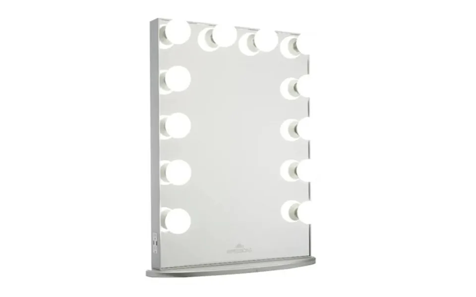 Impressions Vanity Makeup Mirror Hollywood Glow Xl Lighted With 12 Dimmable Frosted Bulbs Shimmer Silver