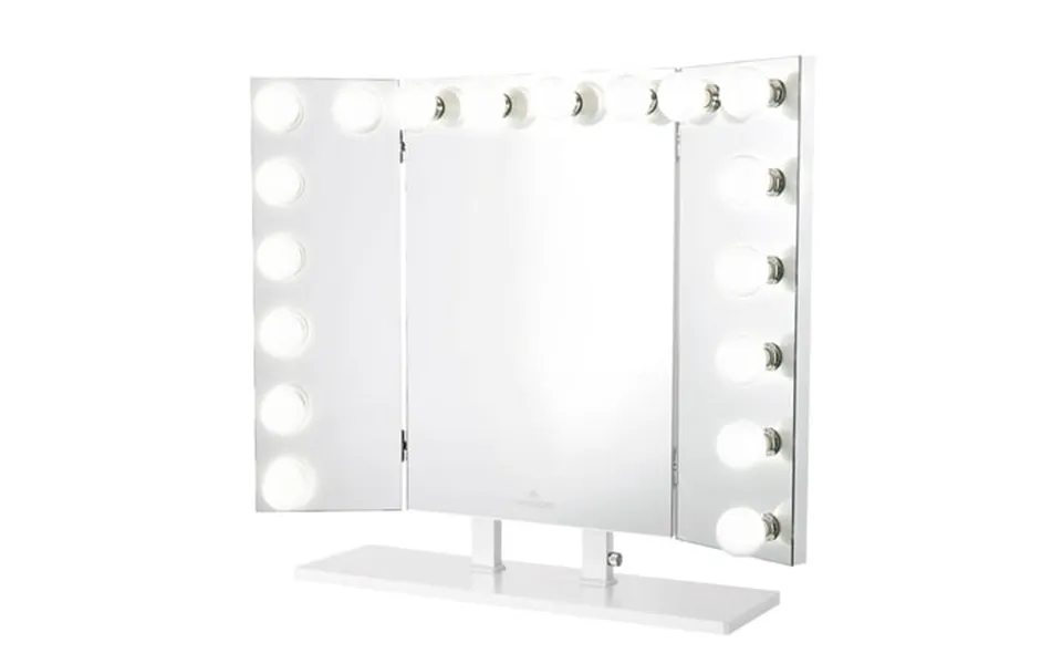 Impressions Vanity Mirror With 18 Led Globe Lights Trifecta Pro Lighted Makeup Mirror White