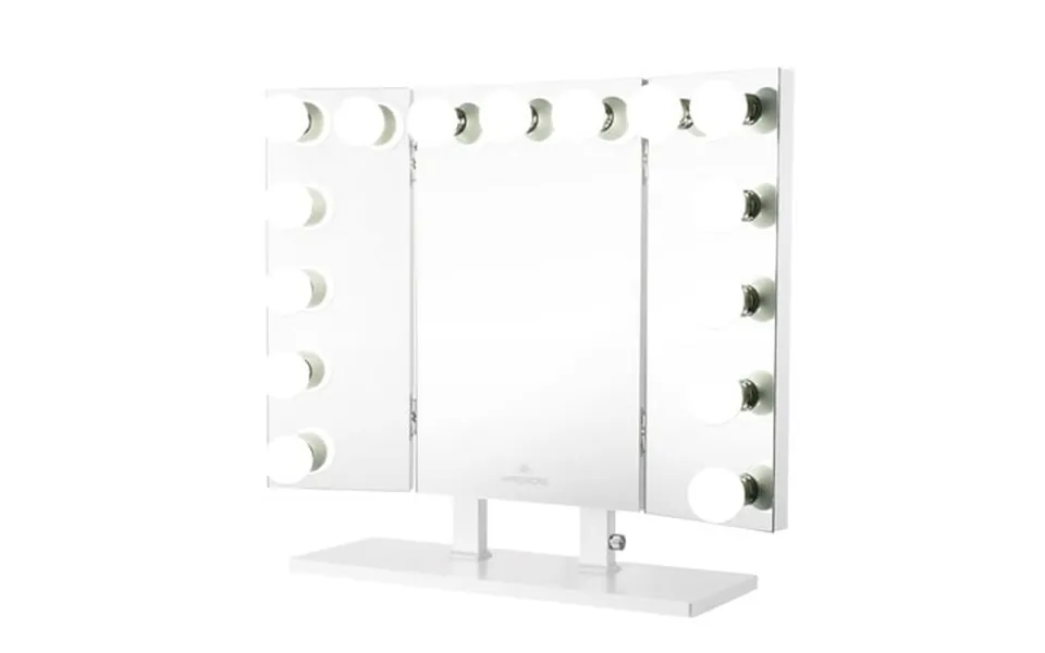 Impressions Vanity Trifecta Plus Vanity Mirror With 15 Led Globe Bulbs For Makeup Room White