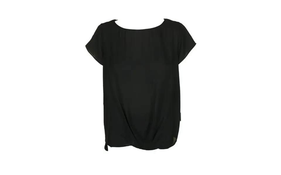 Inc International Concepts Womens Plus Size Black Short-sleeve Mixed-media Pleated Hem Top 0x