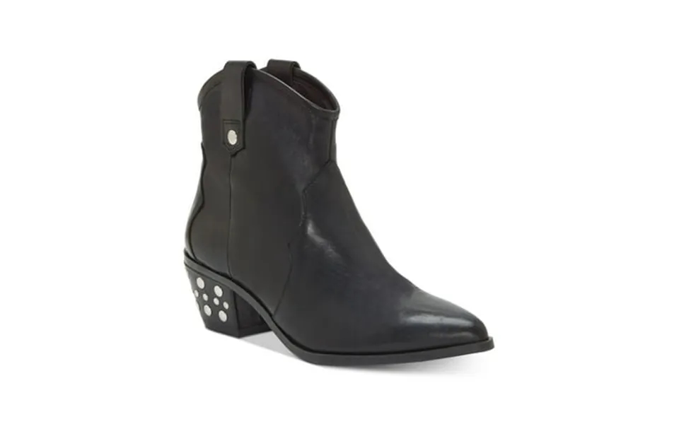 Inc Womens Black Memory Foam Studded Cushioned Latisha Pointed Toe Slip On Leather Booties 5 M