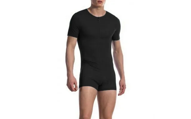 Incerun Men S Short Sleeve Fit Leotard Comfortable Zipper Home Unitard Jumpsuit product image