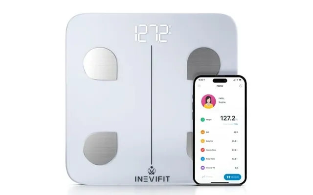 Inevifit Smart Body Composition Scale With Bluetooth And Free Tracking Inevifit App - White product image