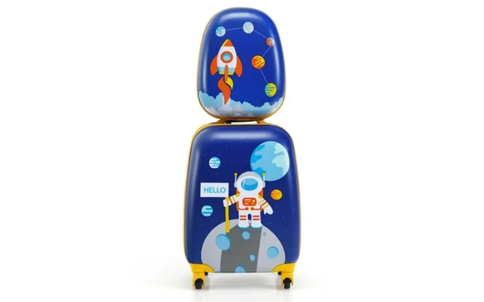 Infans 2pc Kids Carry On Luggage Set 12 Backpack & 16 Rolling Suitcase For Travel