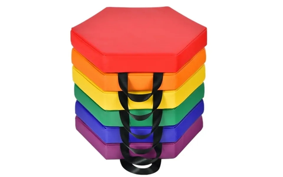 Infans 6 Pcs Hexagon Toddler Floor Cushions Classroom Seating W Handles Multifunction