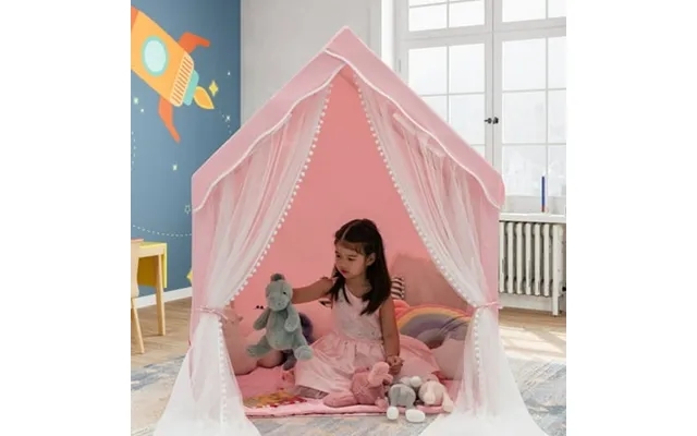 Infans Kids Playhouse Large Children Indoor Play Tent Gift W Cotton Mat Longer Curtain product image