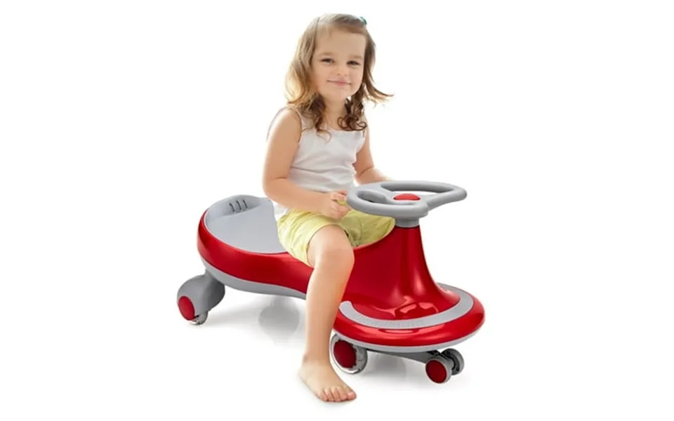 Infans Wiggle Car Ride-on Toy W Flashing Wheels For Toddlers & Kids Red