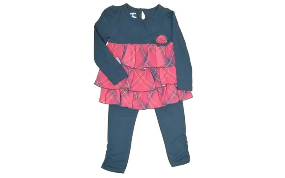 Infant Baby Girls Black Red Plaid Christmas Holiday Fancy Party Dress Legging 3t