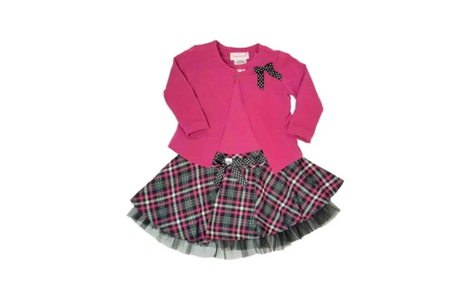 Infant Toddler Girls Pink Black Tulle Plaid Christmas Holiday Party Dress 2t