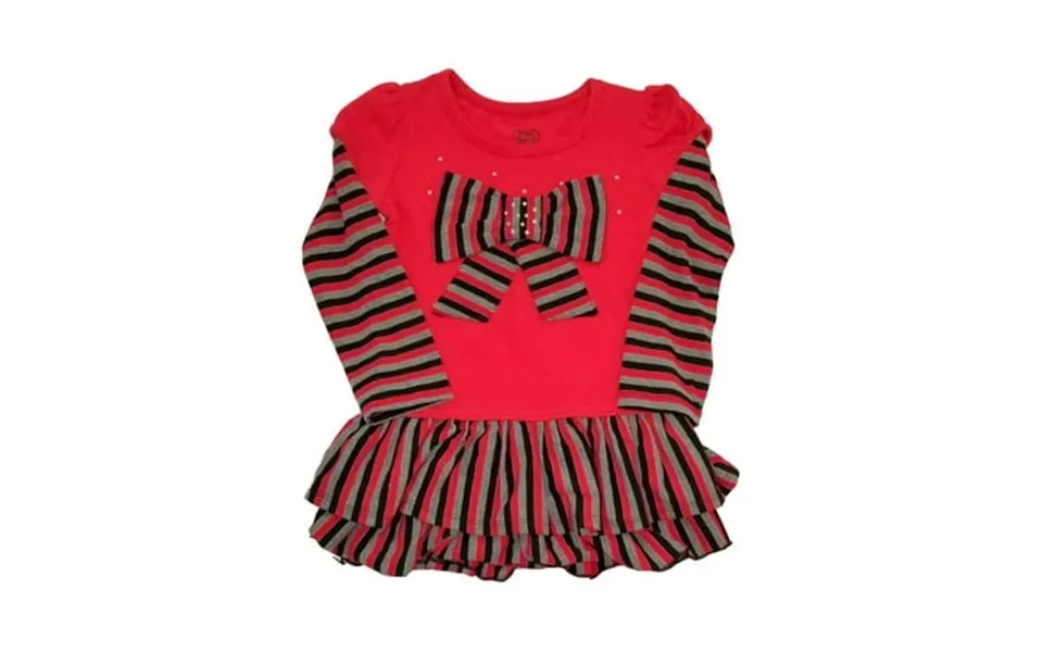 Infant Toddler Girls Red Stripe Bow Christmas Holiday Party Dress Black Grey 3t