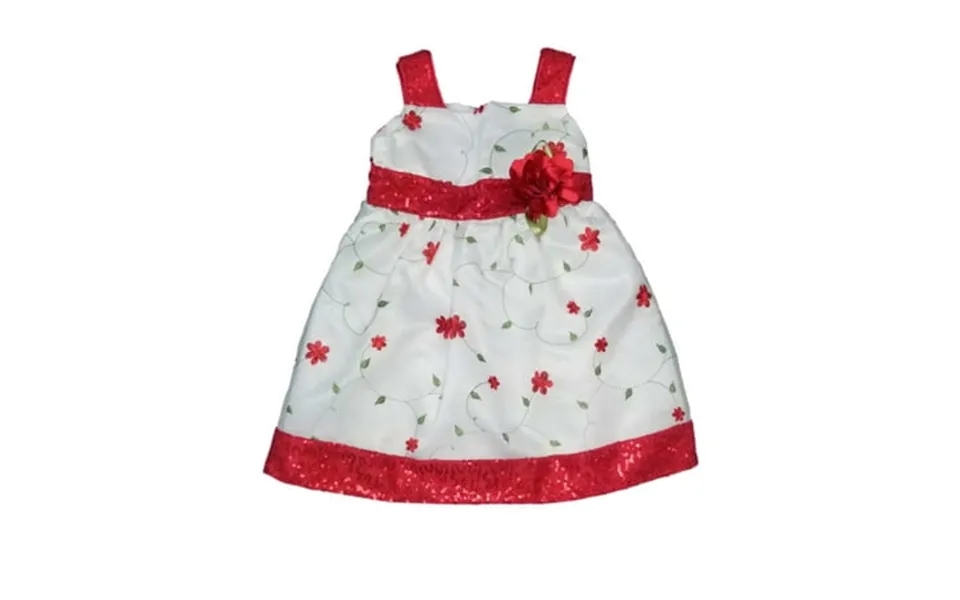 Infant Toddler Girls White Red Rose Flower Christmas Holiday Party Dress 3t
