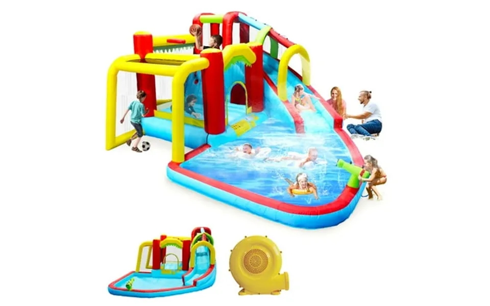 Inflatable Water Slide For Kids Backyard Shinpt 7 In1 Water Park Bounce House With Slide Water Gun Climbing Wall Inflata