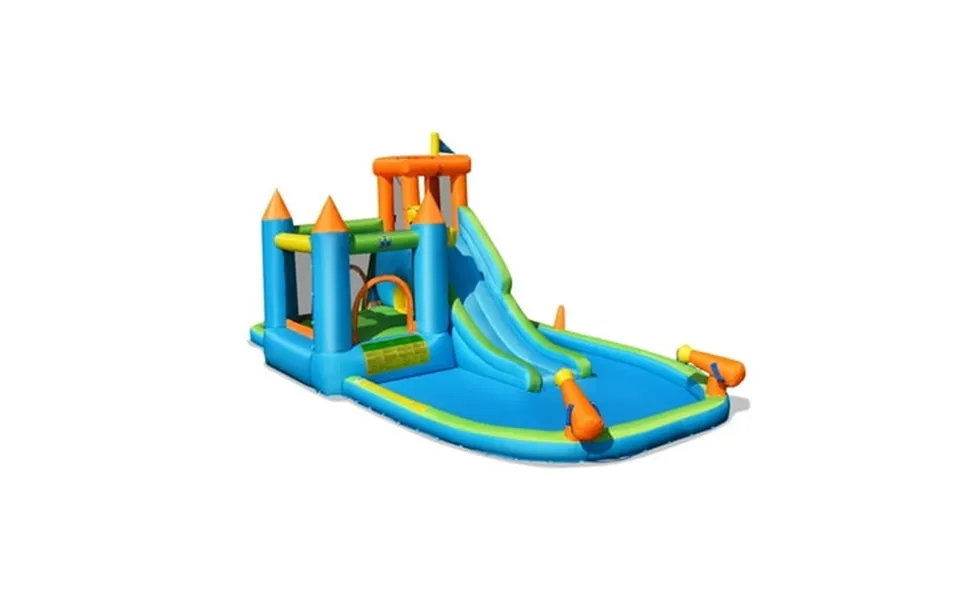 Inflatable Water Slide Kids Bounce House Splash Water Pool With 735w Blower