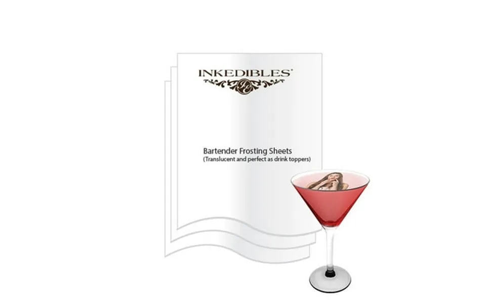Inkedibles Bartender Frosting Sheets 24 Sheets Precut 2.5 Inch Circles 12 Circles Per Sheet - Thin And Translucent