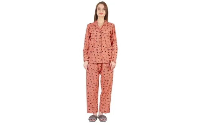 Inkmeso Women S Loungewear Button Down Pajamas Set Full Sleeve Nightwear Pants 2 Pc Cotton Sleepwear product image