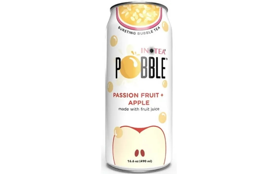 Inotea Pobble Popping Bubble Tea Passion Fruit Apple Bottled Tea Drinks 12 Pack 16